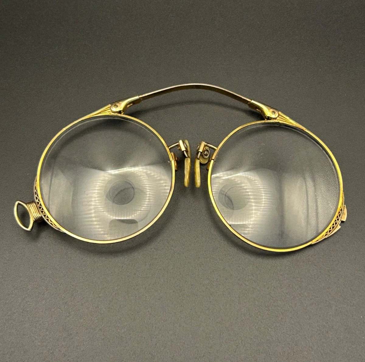 Antique 1/10 12K Gold Filled Folding Pince-Nez Lorgnette Spectacles  SNAPPY Antique 14K Gold Folding Spectacles, Pince Nez Reading  main image 2