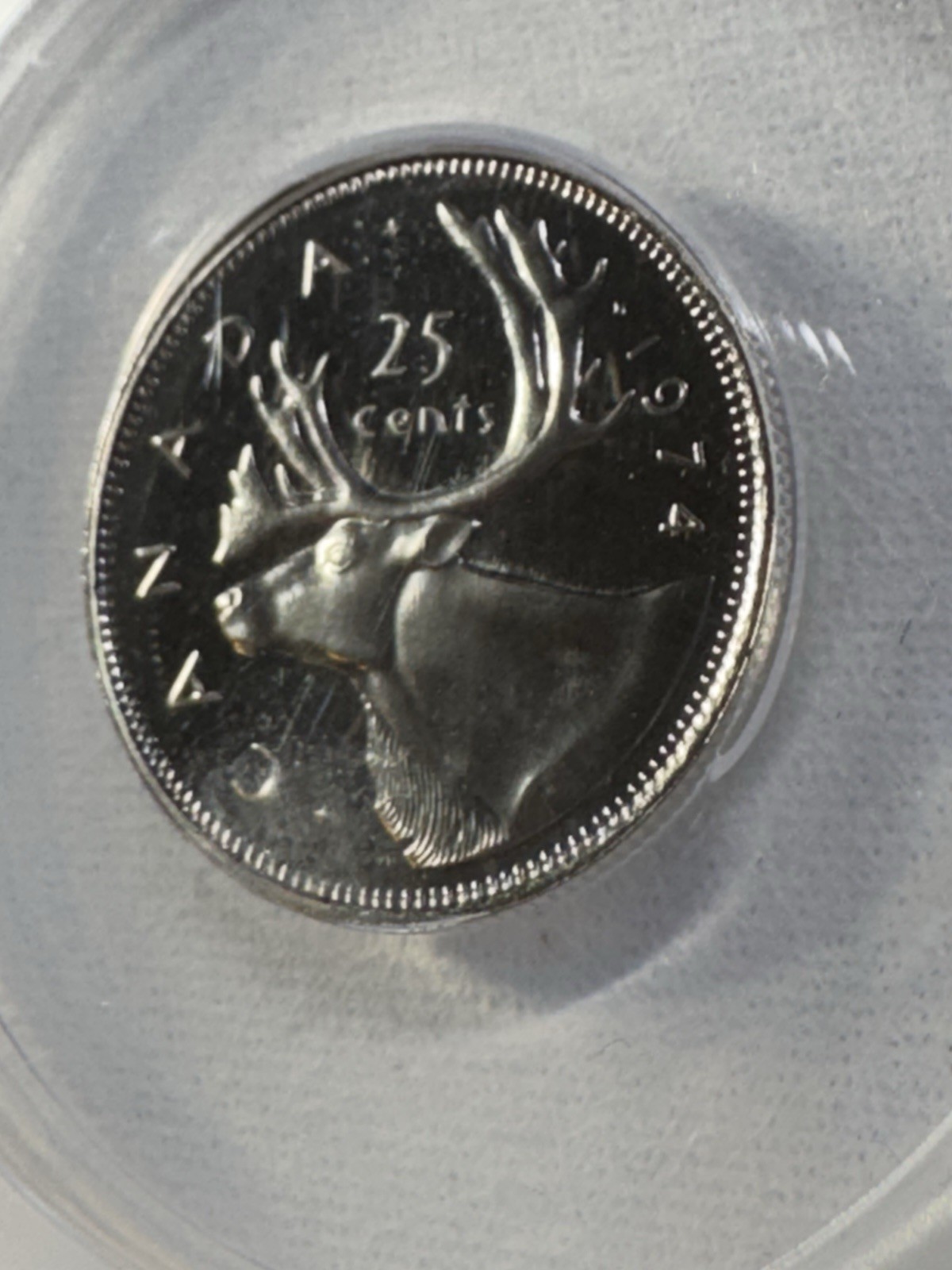 1974 Canada 25 Cents Proof Like ANACS MS67 Graded Coin for Sale