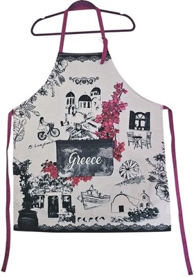 ~KEDIMA~Kitchen Apron Greek Cooking Apron Greece Themed Gifts Greek Apron NWOT.