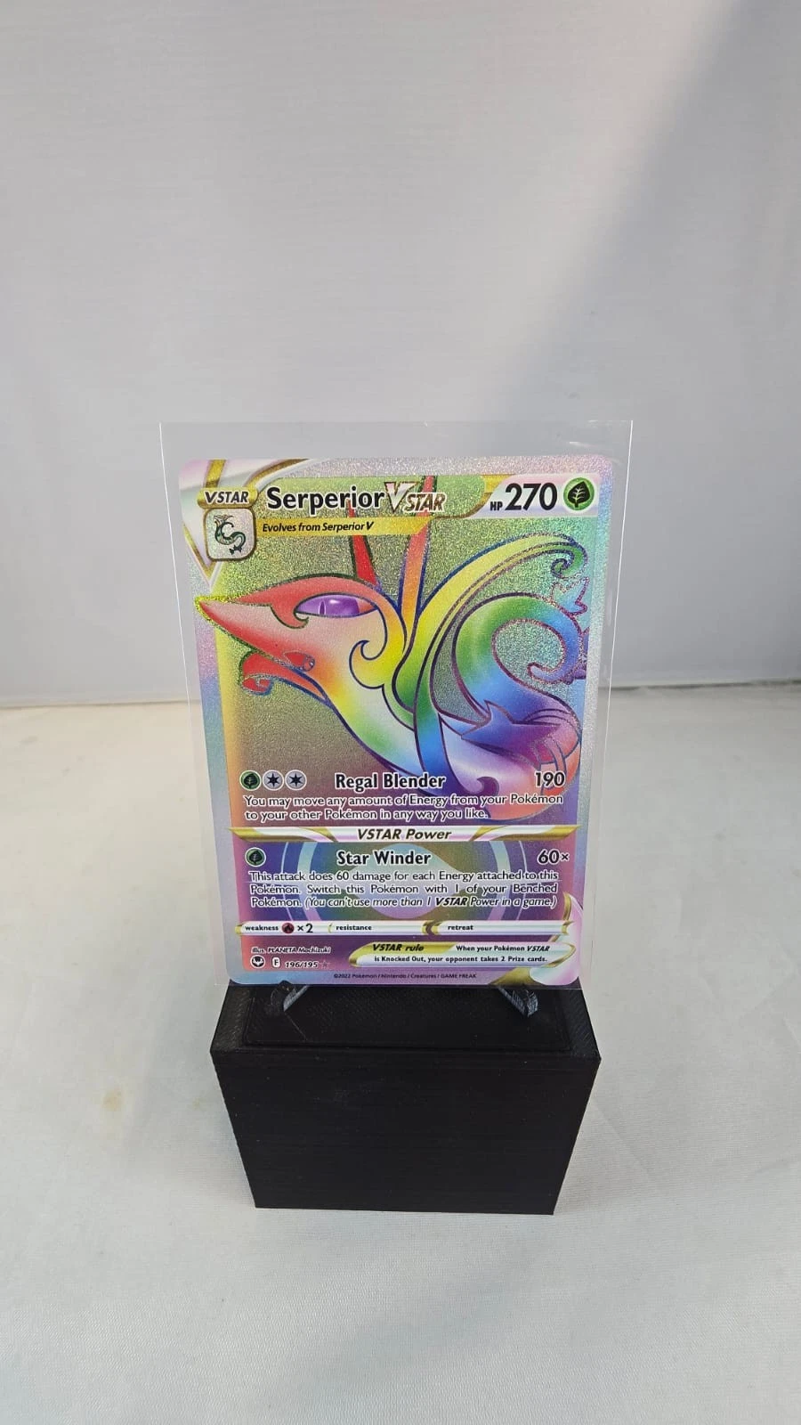 Pokemon Card Serperior VSTAR 196/195 Secret Rare Silver Tempest Near Mint