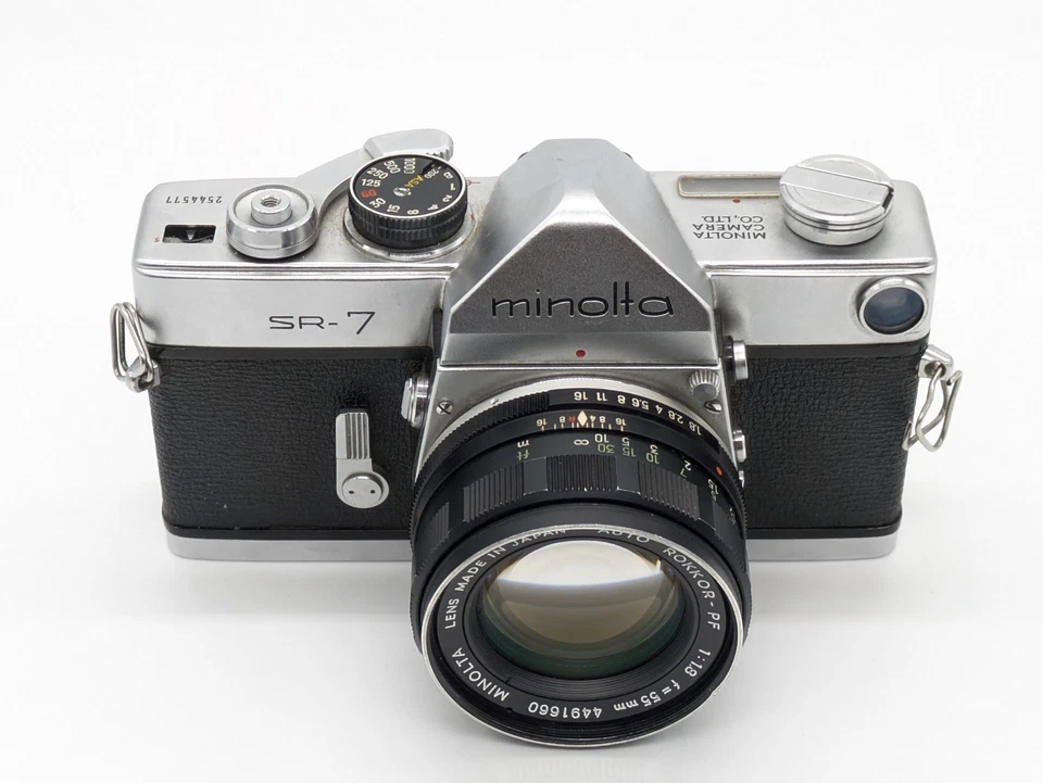 Video[Exc+++++] Minolta SR-7 SR7 SLR Film Camera Auto Rokkor-PF 55mm f/1.8 JAPAN - Image 3 of 4