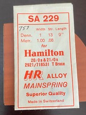 VINTAGE HR ALLOY 20/0 21/0S HAMILTON MAINSPRING FOR SA 229, PART  2921/718531