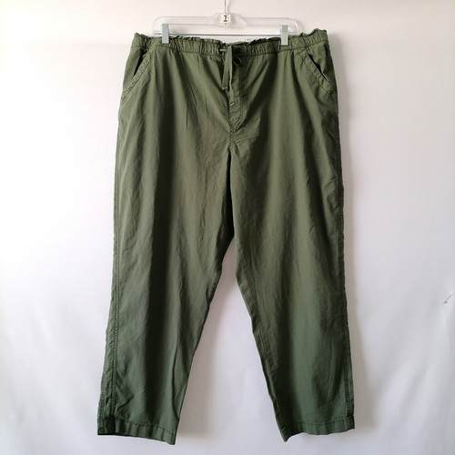NWT Sonoma Goods For Life Women's Olive Green Easy Paper Bag Waist Capri Size 1X