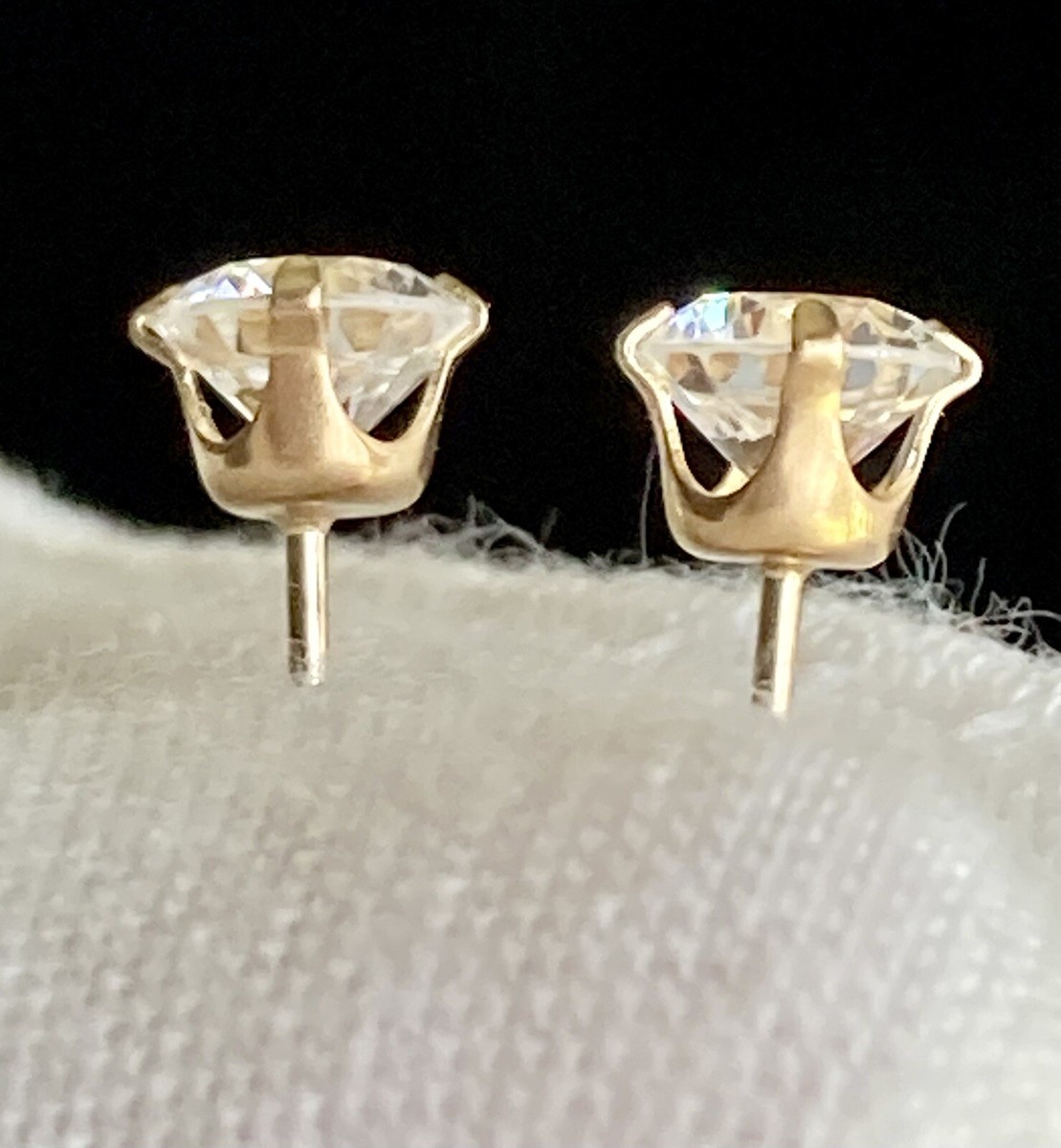 Yellow Gold Earring Stud Earrings Butterfly Backs 10k Yellow Gold