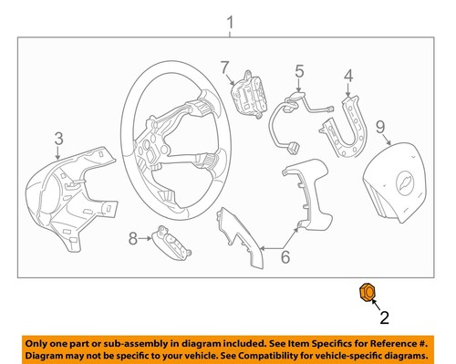 GM OEM 09-11 Achieva Steering Wheel Trim-Steering Wheel Nut 11609658 | eBay