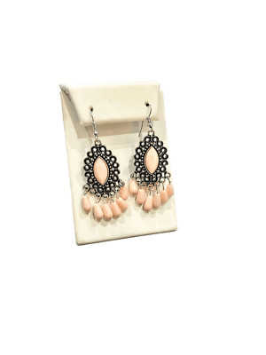 Private villa pink and silver earrings