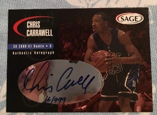 Chris Carrawell Duke Blue Devils Basketball Autograph Sage card Marquette Auto