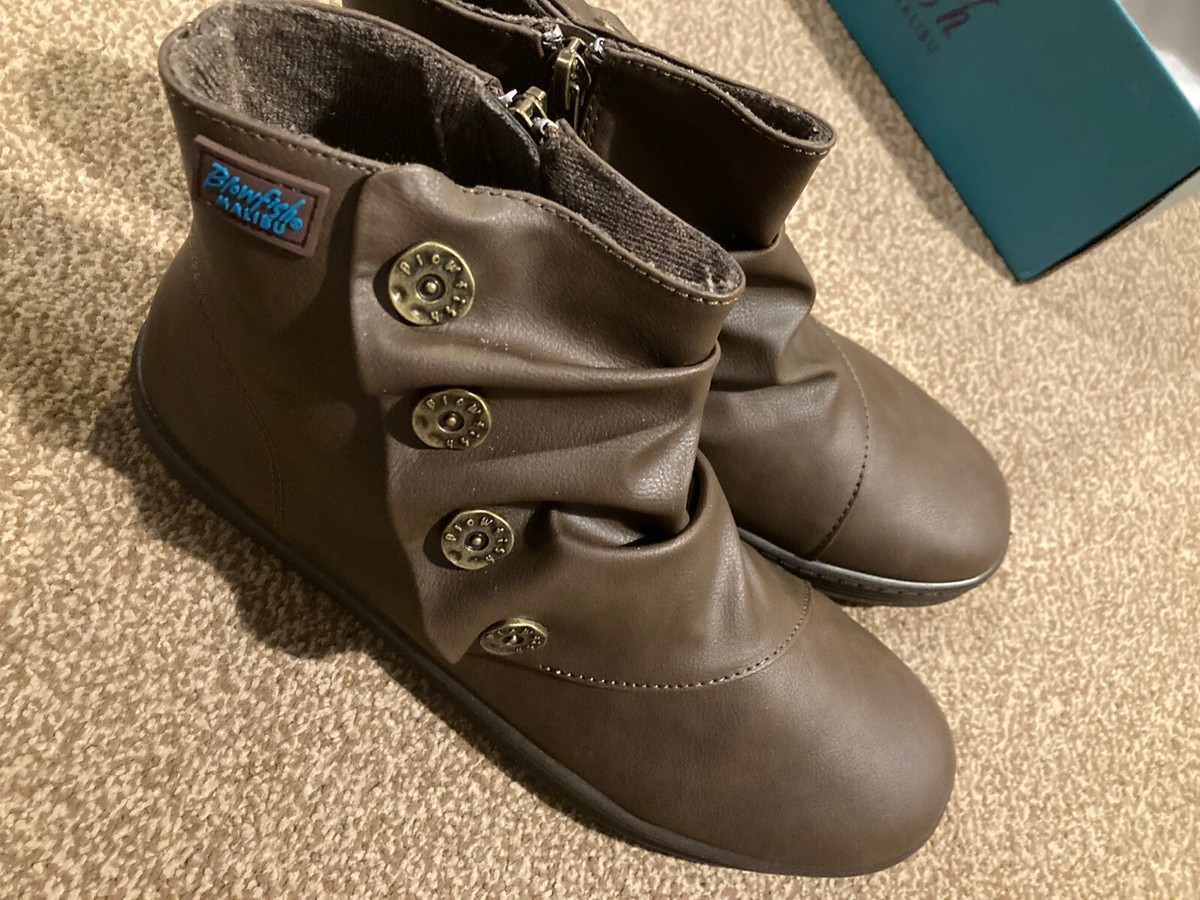Blowfish Malibu Firefly Ankle Boots Chocolate Verona Brown UK New  In Box