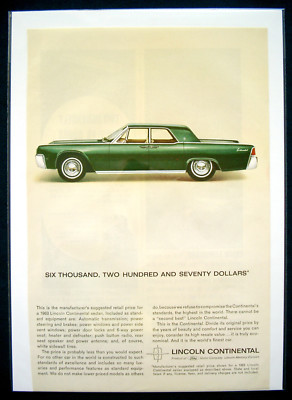 Werbeanzeige Ad Lincoln 1963 Continental   (USA)