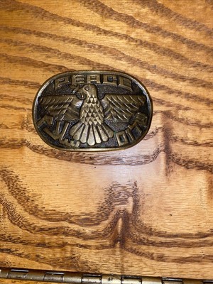 Buckler Solid Brass Buckle/Leather, Made in Israel Cool solid brass belt buckle. Made by Buckler in Israel. Has  main image 4