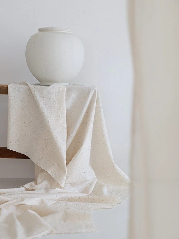 Natural Cotton Fabric - 30 Count Woven Stitch Plain Cotton Material for Sewing - Image 3 of 4