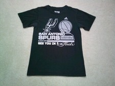 San Antonio Spurs T Shirt Mens Small Black 2014 Finals Adidas Locker Room 