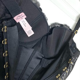 Agent Provocateur Black Peachy Sheer Lace Silk Bodycon Corset Dress 10 US M = 42