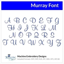 Threadart Machine Embroidery Design Murray BX Font Alphabet Loaded on USB