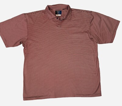 Callaway Golf Polo Shirt Mens L Striped 100% Pima Cotton Short