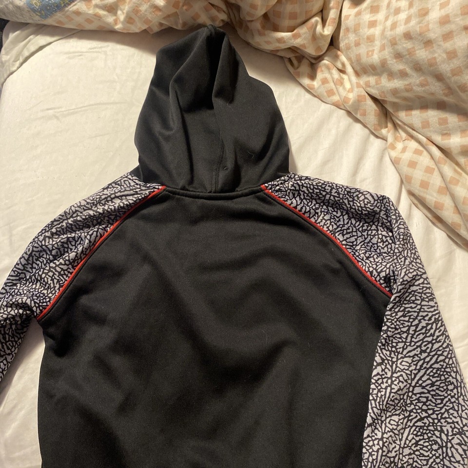 Nike Air Jordan Boys Thermafit Hoodie Sweatshirt Size Med Red Black