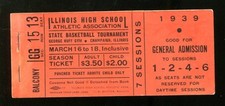 1939 Illinois High School State Basketball Championship Ticket Booklet Rockford