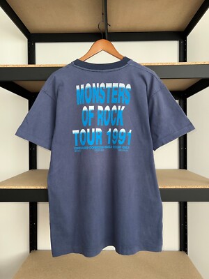Vintage 1991 Monsters of Rock Tour AC/DC Metallica Motley Crue T