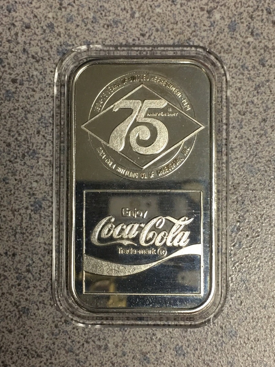 Coca Cola Shreveport, Louisiana LA STERLING Silver Bar 75th
