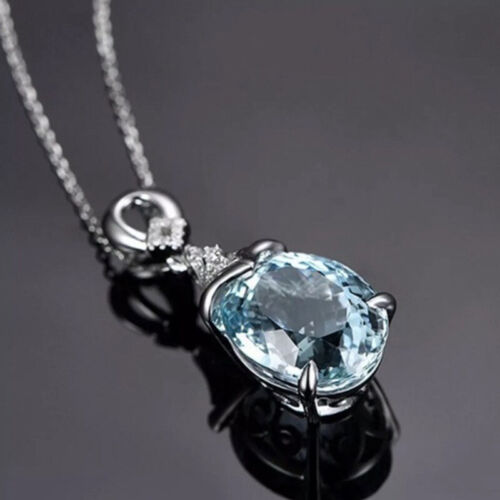 Luxury 925 Silver Necklaces Pendant for Women Cubic Zirconia Anniversary Jewelry - Picture 1 of 9