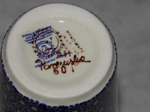 Polish Pottery 12 oz. Tumbler! UNIKAT Signature Rembrandt Pattern! - Picture 2 of 2