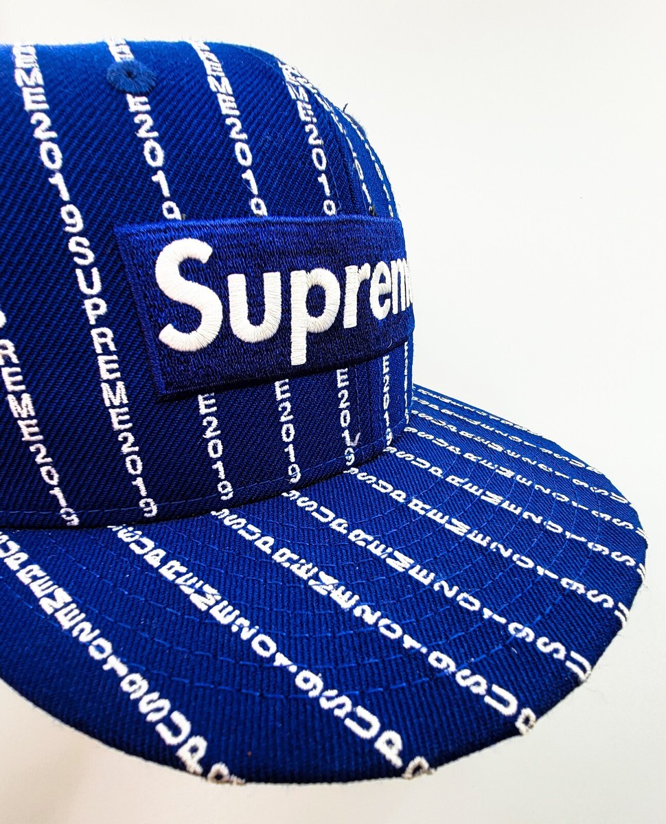 Supreme Box Logo Text Stripe New Era® Supreme Text Stripe New Era (SS19) - $58