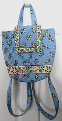 Bueno Collection Quilted Midnight Floral Backpack Bueno Backpack Purse Small Quilted Blue Floral Close  main image 2