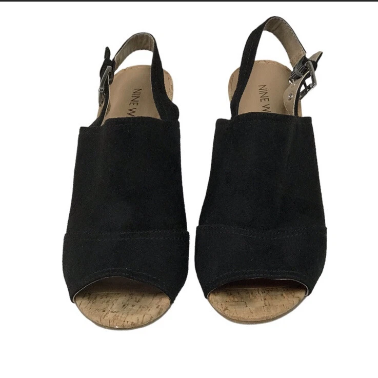 Women's Nine West Booties Black Open Toe Chic Sandals Size 8.5 - Image 3 of 4