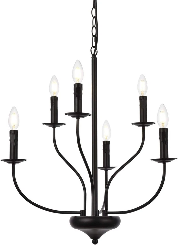 Elegant Lighting Living District Westley 6-Light Mid-Century Metal Pendant - Image 4 of 4