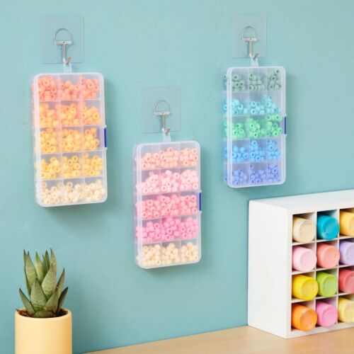 NEW Clear Jewelry Box 6-Pack Plastic Bead Storage Container Earrings Organizer
