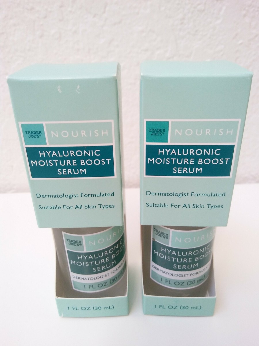 2 Pack Trader Joe's Nourish Hyaluronic Moisture Boost Serum, 1 fl