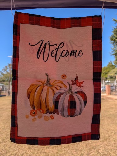 Bandiere da Giardino 12x18 Doppia Faccia per Esterno,Halloween Zucca Giardino Bandiere Gard... - Foto 2 di 3