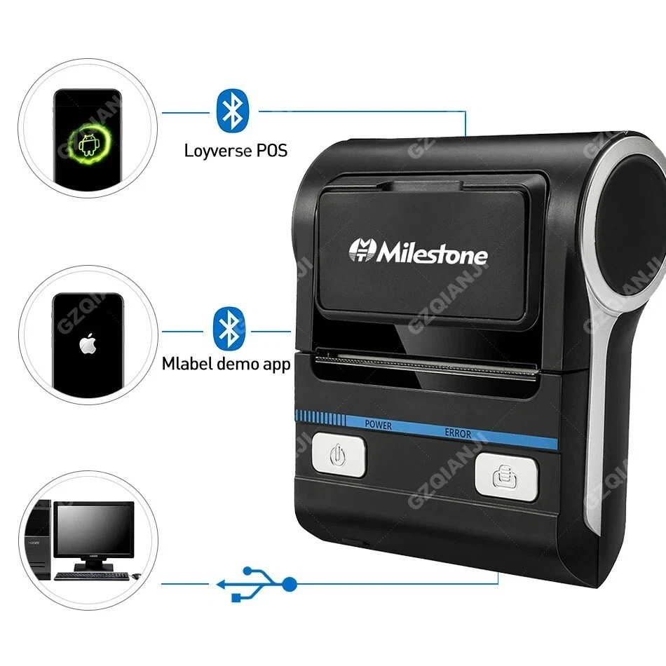 lowest pri Wireless Mini 3INCH Bluetooth Portable Thermal Receipt Printer Mobile - Image 4 of 4