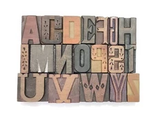 Single Vintage Letterpress Different Letter Style Select Any of your Choice