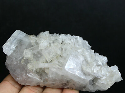 Natural Clear Quartz Crystal Cluster Point Wand & Calcite Mineral Specimen