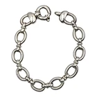 925 Sterling Silver Italy Twisted Design Oval Link Bracelet Heavy Chunky 8"