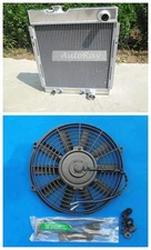 Aluminum Radiator for Ford Mustang 289 302 V8 1964-1966 3 Rows AT + Thermal Fan 