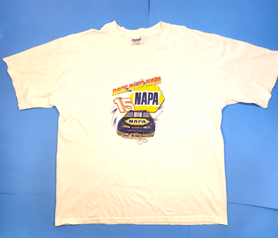 #ad Napa Michael Waltrip 15 Race Into Napa Vintage Promo Shirt Size XL White NASCAR $15.75