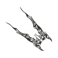 2Pcs Car Body Side Door Decal Sticker Decor Black Flame Graphics Racing Stripes