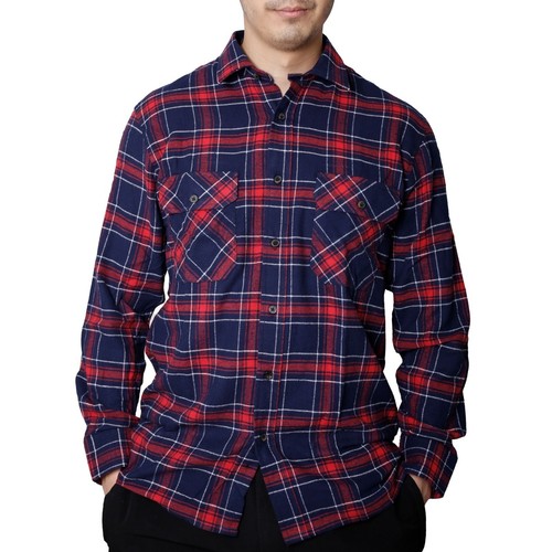 Mens Plaid Flannel Long Sleeve Check Work Shirt Lumberjack Brushed Shirt M - 6XL - Picture 24 of 59