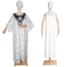 Lace Kaftan African Women Long Dress Set Evening Party Robe Cocktail Gown Prom