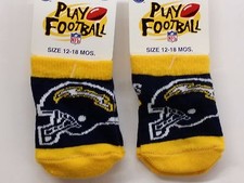 NFL San Diego Chargers Infant Baby Socks - Size 12-18 Months (Lot of 2 Pair)