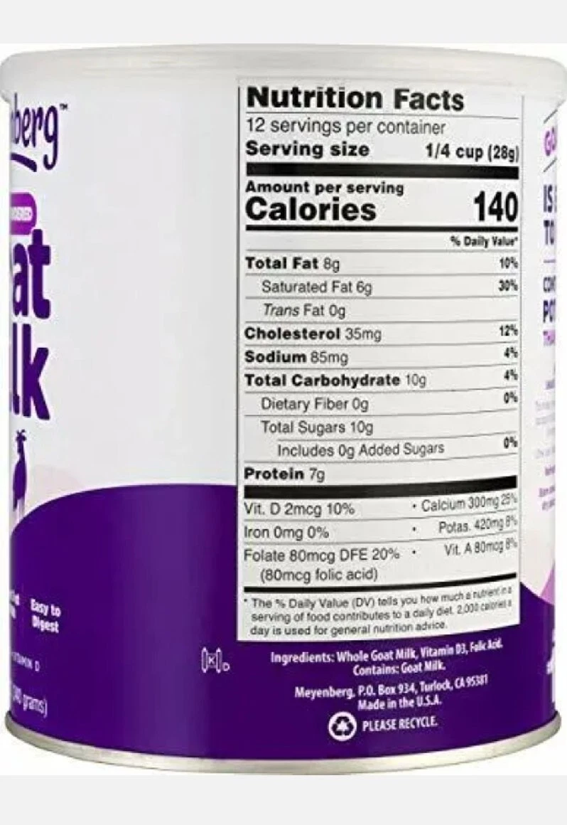 Whole Powdered Goat Milk 12 Ounce Gluten Free Non GM Vitamin D New