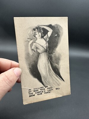 Antique Postcard At Halloween Go Seek Your Fate 1911 May L Farini Woman