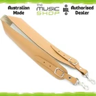 Aust Made DSL 2.5" Tan/Beige Leather Banjo Strap with Clip - BANJO-18-CLIP