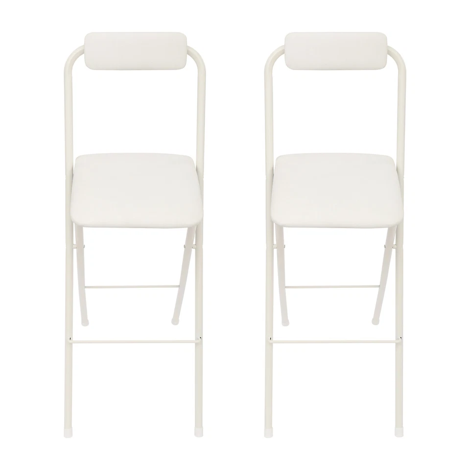 2 Pcs Folding Bar Stool with Backrest, Tall Foldable Stool Chair Portable USA - Image 4 of 4