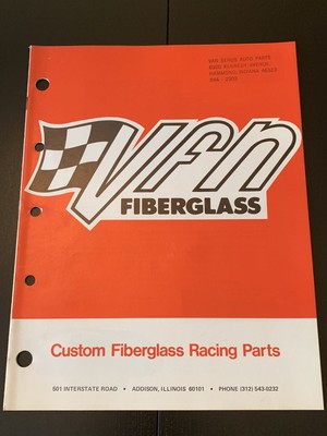 Vintage 1976 VFN Fiberglass Racing Automotive Car Parts Service Catalog Kit  | eBay