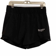 Justice Sport Girls Black Shorts Size XL Plus 16p-18p Pull On Stretch