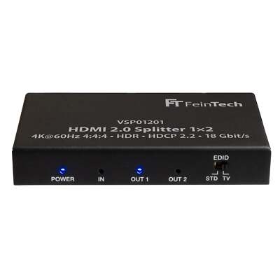 HDMI Splitter 1 in 2 out Verteiler für 2x TV 4K 60Hz Full-HD Downscaler B-Ware