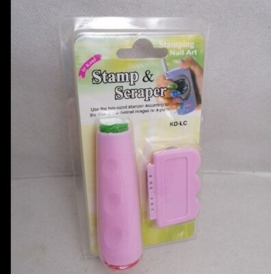 P027 - Stamp & Scraper - Nailart Zubehör Stempelset Rosa - NEU 